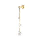 Shining Heart, 14K Gold Earring (Sold INDIVIDUALLY)