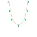 Shining Dots (With 9 Stone) , 14K Gold Necklace