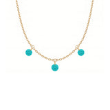 Shining Dots (With 3 Stone), 14K Gold Necklace
