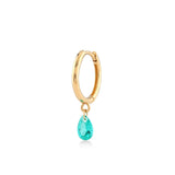 Shining Pear, 14K Gold Earring (Sold INDIVIDUALLY)