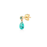 Shining Pear, 14K Gold Earring (Sold INDIVIDUALLY)