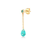 Shining Pear, 14K Gold Earring (Sold INDIVIDUALLY)