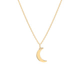 Moon, 14K Gold Necklace