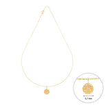Protective verses, Round (7 mm), 14K Gold Calligraphic Necklace