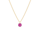 Shining Dot (With 1 CZ), 14K Gold Necklace