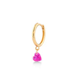 Shining Heart, 14K Gold Earring (Sold INDIVIDUALLY)