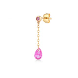 Shining Pear, 14K Gold Earring (Sold INDIVIDUALLY)