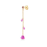 Shining Heart, 14K Gold Earring (Sold INDIVIDUALLY)