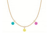 Shining Dots (With 3 Stone), 14K Gold Necklace