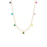 Shining Dots (With 7 Stone), 14K Gold Necklace