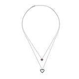 Hearts (Duo), Sterling Silver Necklace