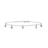 Charm, Sterling Silver Anklet