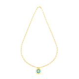 Jewel Eye Disc, Sterling Silver Necklace