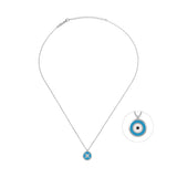 Clover Jewel Eye, Sterling Silver Necklace