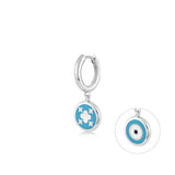 Clover Jewel Eye, Sterling Silver Earring (Sold INDIVIDUALLY)
