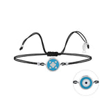 Clover Jewel Eye, Sterling Silver Bracelet (String)