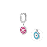 Heart Jewel Eye, Sterling Silver Earring (Sold INDIVIDUALLY)
