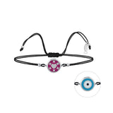 Heart Jewel Eye, Sterling Silver Bracelet (String)