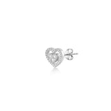 Mini Entourage Heart, Sterling Silver Earring (Sold INDIVIDUALLY)