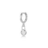 5mm Padlock, Sterling Silver Earring (Sold INDIVIDUALLY)