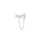 Tailed Mini Bow, Sterling Silver Earring (Sold INDIVIDUALLY)