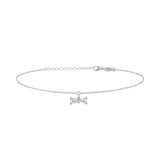 Tailed Mini Bow, Sterling Silver Anklet