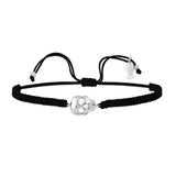 Skull, Sterling Silver Bracelet (String)