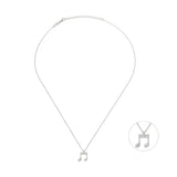 Two Beamed Note, Sterling Silver Necklace