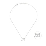 Three Beamed Note, Sterling Silver Necklace
