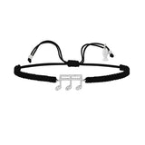 Three Beamed Note, Sterling Silver Bracelet (String)