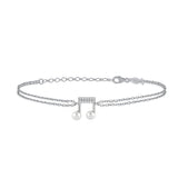 White Dreams Two Beamed Note | Sterling Silver Bracelet