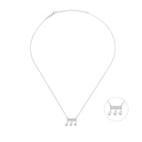 White Dreams, Three Beamed Note, Sterling Silver Necklace