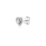 White Dreams, Heart, Sterling Silver Earring (Sold INDIVIDUALLY)