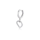 Heart, Sterling Silver Earring (Sold INDIVIDUALLY)