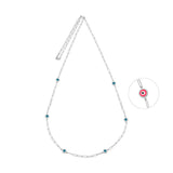 Multi Nazar, Sterling Silver Necklace