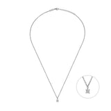 Solitaire, Sterling Silver Necklace