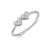 Twin Hearts, Sterling Silver Ring