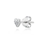 Twin Hearts, Sterling Silver Earring (Sold INDIVIDUALLY)
