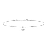 Mini Sun, Sterling Silver Anklet