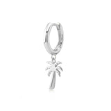Palm Tree, Sterling Silver Earring (Sold INDIVIDUALLY)