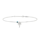 Palm Tree, Sterling Silver Anklet