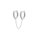 Double Huggie Hoop, Sterling Silver Earring (Sold INDIVIDUALLY)