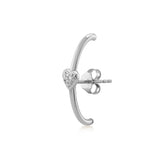 Mini Heart Suspender, Sterling Silver Earring (Sold INDIVIDUALLY)
