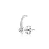 Mini Heart Suspender, Sterling Silver Earring (Sold INDIVIDUALLY)