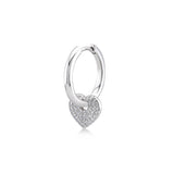 Heart, Sterling Silver Earring (Sold INDIVIDUALLY)