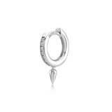 Plumb Huggie Hoop, Sterling Silver Earring (Sold INDIVIDUALLY)