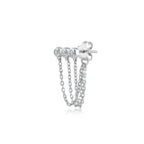 Tailed Triple, Sterling Silver Earring (Sold INDIVIDUALLY)