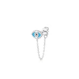 Tailed Mini Eye, Sterling Silver Earring (Sold INDIVIDUALLY)
