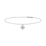 Mini Entourage Clover, Sterling Silver Anklet