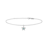 Mini Entourage Star, Sterling Silver Anklet